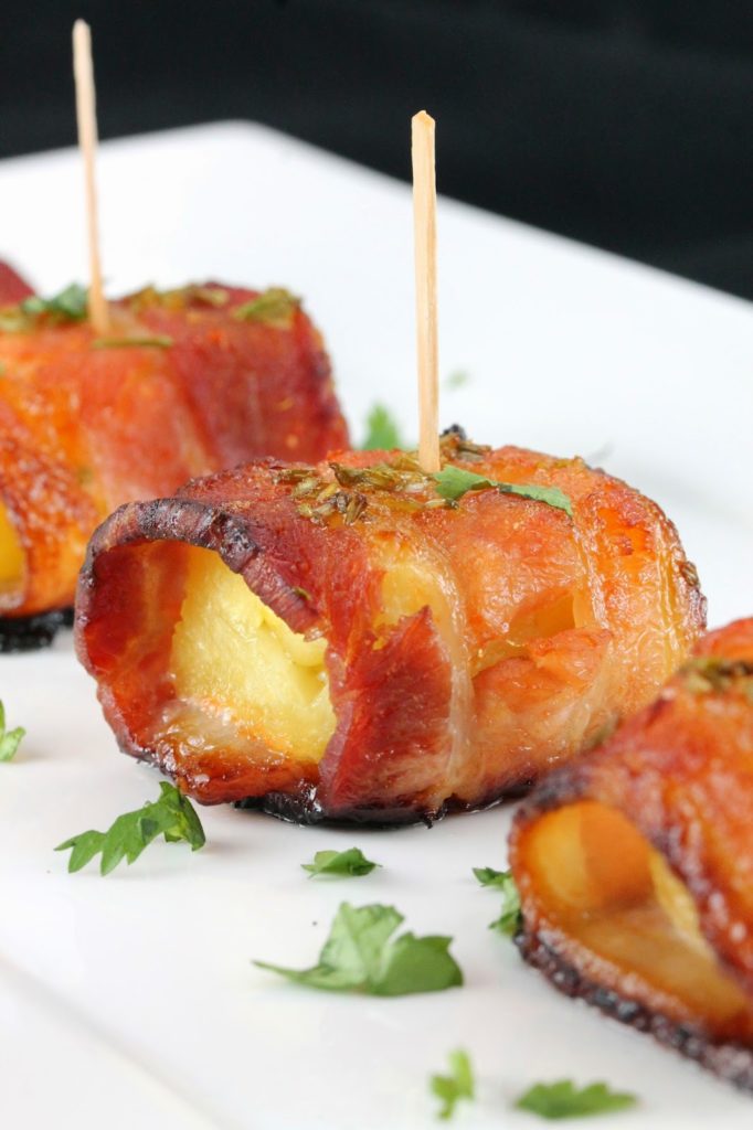 Sriracha Honey Glazed Bacon Wrapped Pineapple by The Stay At Home Chef