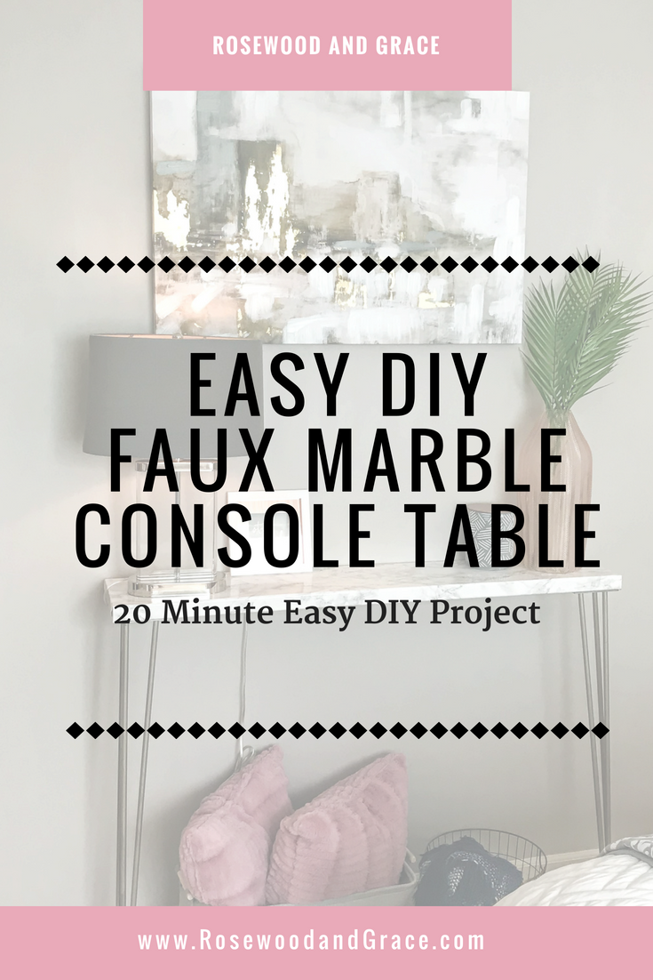 20 Minute Faux Marble Console Table