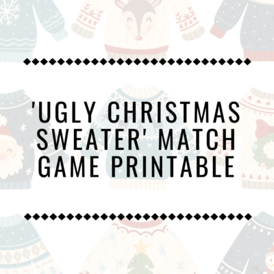 Free Printable ‘Ugly Christmas Sweater’ Matching Game